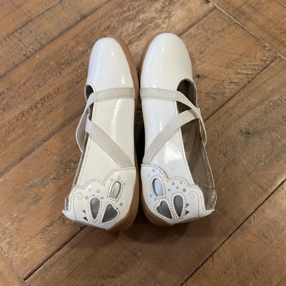 Livie and Luca white patent Mariposa shoes
